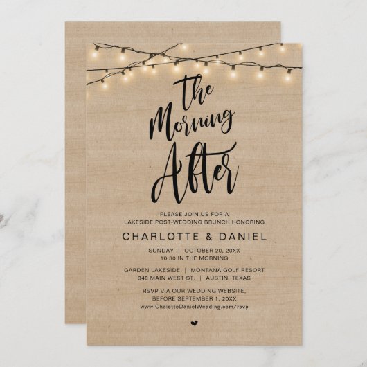 De ochtend erna, Post bruiloft brunch Kaart (Voorkant / Achterkant)