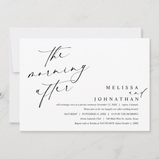 De ochtend erna, Post bruiloft brunch Kaart (Voorkant)