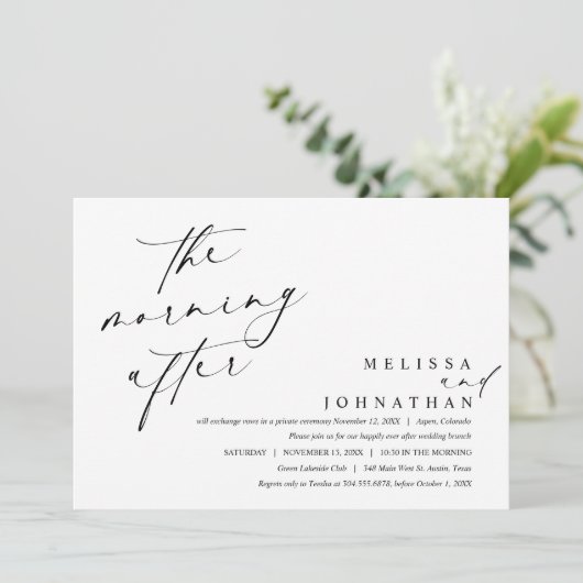 De ochtend erna, Post bruiloft brunch Kaart (Staand voorkant)