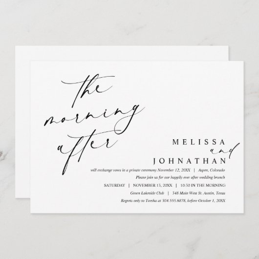 De ochtend erna, Post bruiloft brunch Kaart (Voorkant / Achterkant)