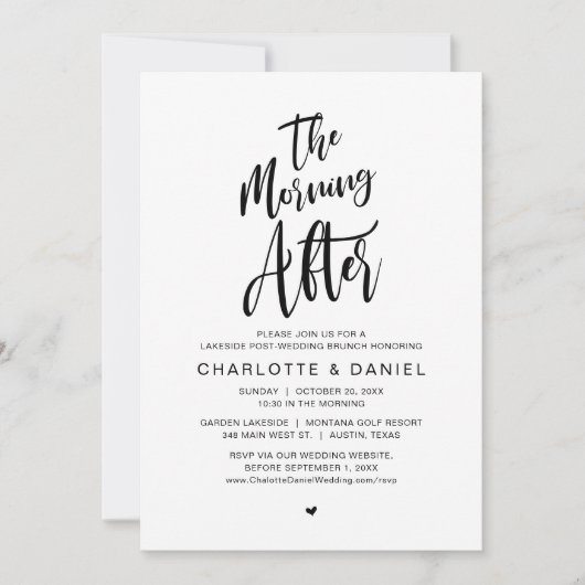 De ochtend erna, Post bruiloft brunch Kaart (Voorkant)