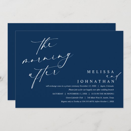 De ochtend erna, Post bruiloft brunch Kaart (Voorkant / Achterkant)