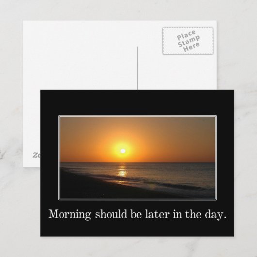 De ochtend moet later op de dag zijn briefkaart (Voorkant / Achterkant)