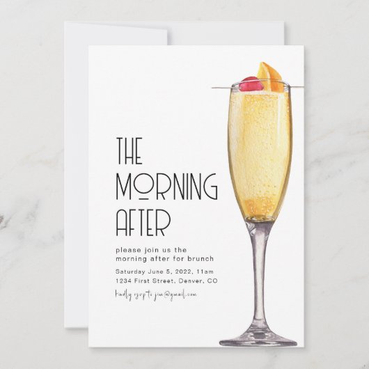 De ochtend na bruiloft brunch uitnodiging (Voorkant)