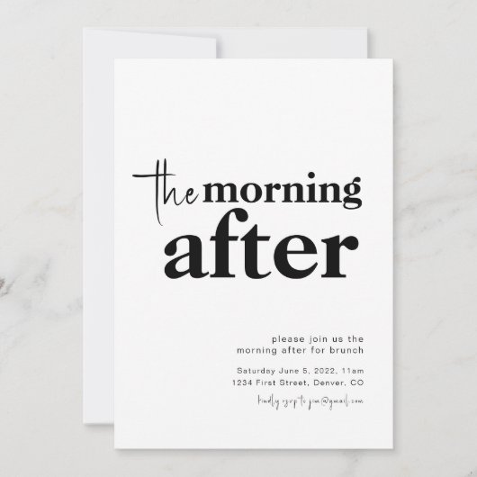 De ochtend na bruiloft brunch uitnodiging (Voorkant)