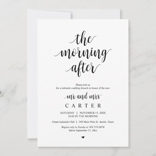 De ochtend na de bruiloft Brunch Celebration Kaart (Voorkant)