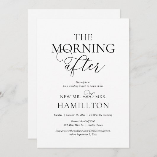 De ochtend na de bruiloft Brunch Celebration Kaart (Voorkant / Achterkant)