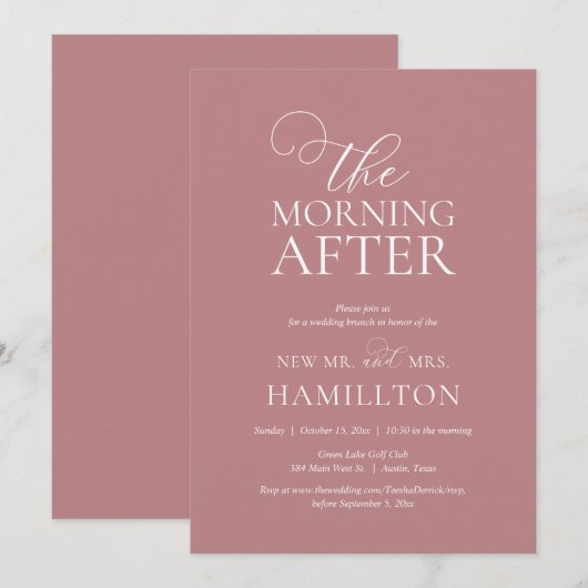 De ochtend na de bruiloft Brunch Celebration Kaart (Voorkant / Achterkant)