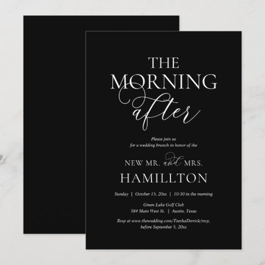 De ochtend na de bruiloft Brunch Celebration Kaart (Voorkant / Achterkant)