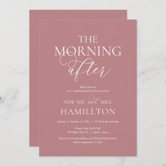 De ochtend na de bruiloft Brunch Celebration Kaart (Voorkant / Achterkant)