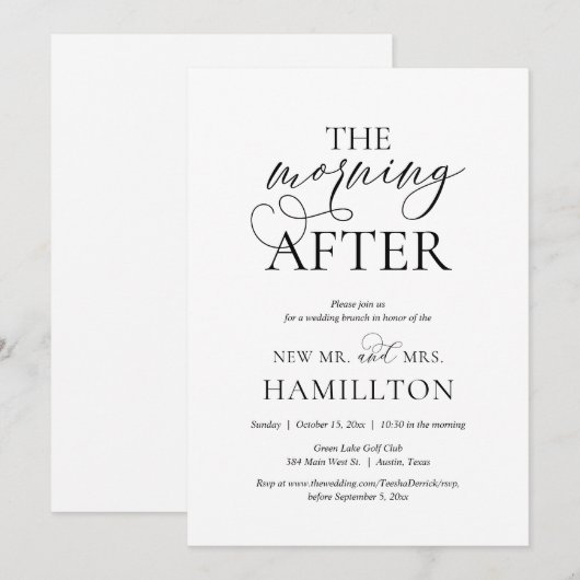 De ochtend na de bruiloft Brunch Celebration Kaart (Voorkant / Achterkant)