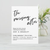 De ochtend na de bruiloft brunch handschrift kaart (Staand voorkant)