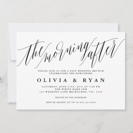 De ochtend na de bruiloft brunch uitnodiging (Voorkant)