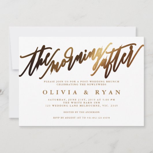 De ochtend na de bruiloft brunch uitnodiging (Voorkant)