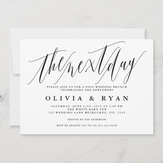 De ochtend na de bruiloft brunch uitnodiging (Voorkant)