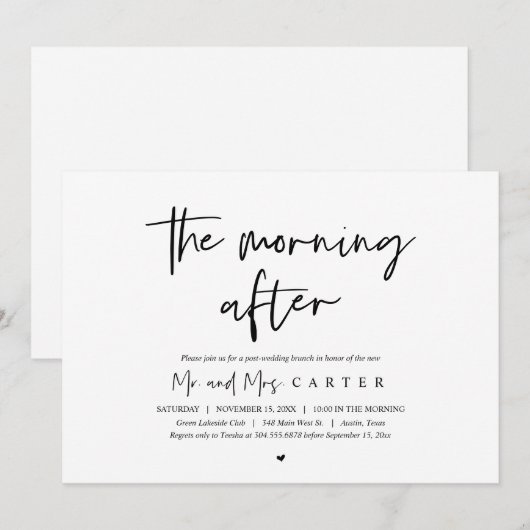 De ochtend na de bruiloft kaart (Voorkant / Achterkant)