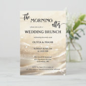 De ochtend na de gouden sprankelende bruiloftsbrun kaart (Staand voorkant)