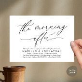 De ochtend na de moderne bruiloft elopement brunch kaart