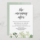 De ochtend na, Greenery Post Wedding Brunch Kaart (Voorkant / Achterkant)
