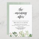 De ochtend na, Greenery Post Wedding Brunch Kaart<br><div class="desc">'s Morgens na,  een brunch feest plannen met de newlyweds de dag na de bruiloft? nodigt gasten uit met dit Greenery-ontwerp,  genaamd Post Wedding Brunch / Wedding Elopement Reception / party viering Invitation Kaart. Voeg je brunchgegevens toe in het overeenkomende zwarte lettertype/lettertype. #TeeshaDerrick</div>