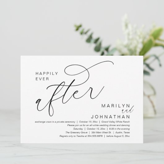 De ochtend na het plaatsen van de bruiloftsbrunch  kaart (Staand voorkant)