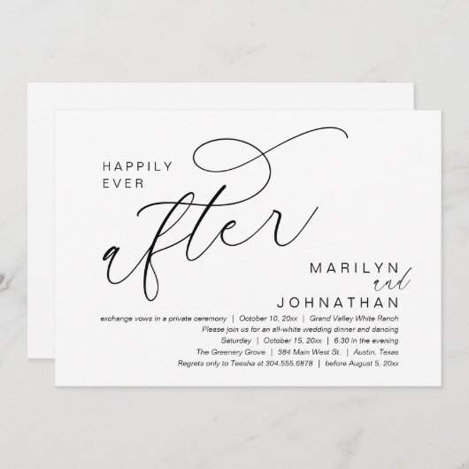 De ochtend na het plaatsen van de bruiloftsbrunch  kaart (Voorkant / Achterkant)