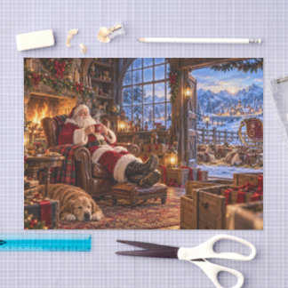 De ochtend na Kerstman en rendieren Tissuepapier
