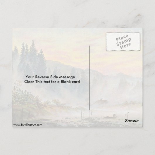 De ochtend van Caspar David Friedrich Briefkaart (Achterkant)