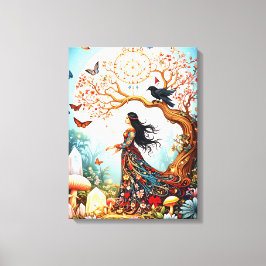 De ochtend van de vlinder canvas afdruk