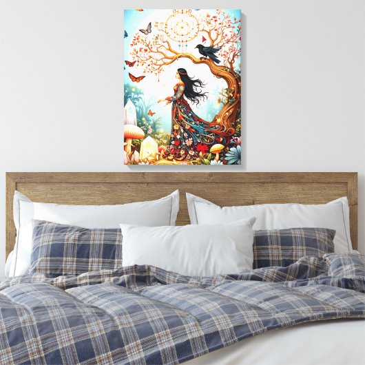 De ochtend van de vlinder canvas afdruk (Insitu (Slaapkamer))