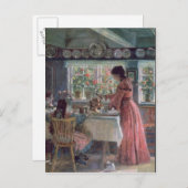 De Ochtendkoffie gieten, 1906 Briefkaart (Voorkant / Achterkant)