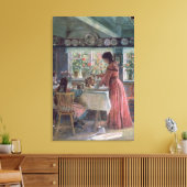 De Ochtendkoffie gieten, 1906 Canvas Afdruk (Insitu (Woonkamer))