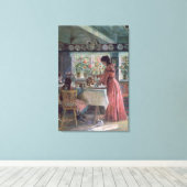 De Ochtendkoffie gieten, 1906 Canvas Afdruk (Insitu (Houten vloer))