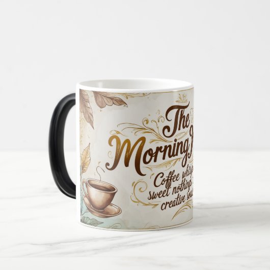 De ochtendmuze magische mok (Voorkant links)