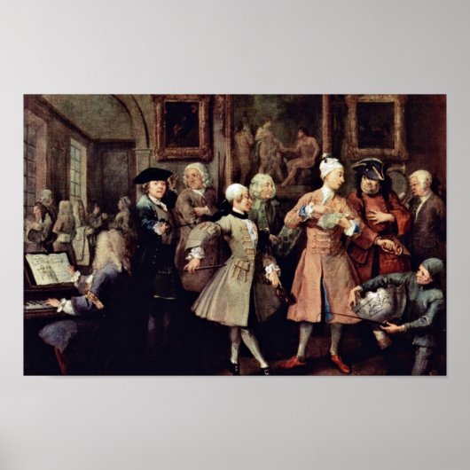 De ochtendreceptie door Hogarth William Poster (Voorkant)