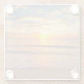 De ochtendzon in het zeegebied glazen onderzetter (Achterkant)