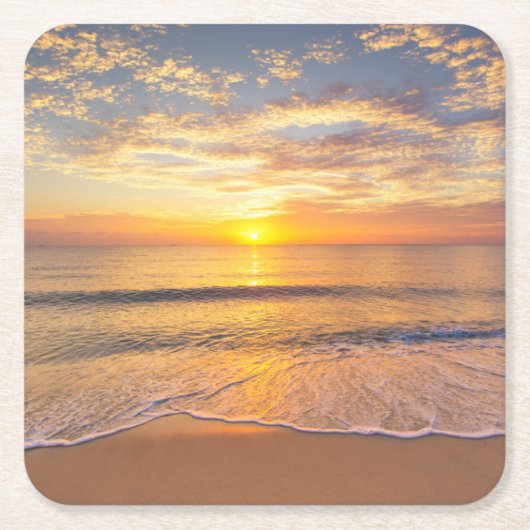 De ochtendzon in het zeegebied kartonnen onderzetters (Voorkant)