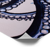 De Octopus Blue Modern Japanse stijlvolle Waterver Poster (Hoek)
