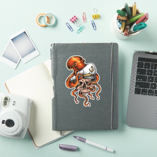 De octopus en de Zee kapitein Sticker (iPad Cover)
