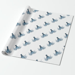 De octopus kraken zeevaart kust oceaanstrandzee cadeaupapier