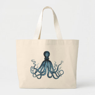 De octopus kraken zeevaart kust oceaanstrandzee grote tote bag