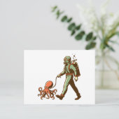 De octopus laten lopen briefkaart (Staand voorkant)