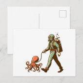 De octopus laten lopen briefkaart (Voorkant / Achterkant)