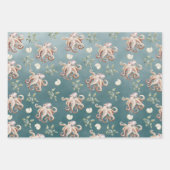 De octopus onder een diep groen Zee Inpakpapier Vel (Voorkant 2)