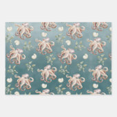 De octopus onder een diep groen Zee Inpakpapier Vel (Voorkant)