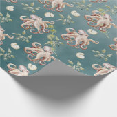De octopus onder een diepgaand groenboek over het  cadeaupapier (Hoek)