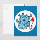 De Octopus van de verjaardag Briefkaart (Voorkant / Achterkant)