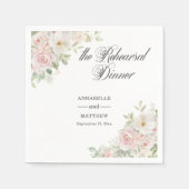 De Oefenavond Dinner Soft Blush Rozen Bruiloft Servet (Voorkant)
