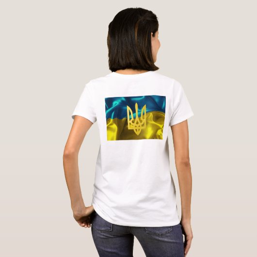 De Oekraïense vlag en het Tryzub Slouchy T Shirt (Achterkant volledig)