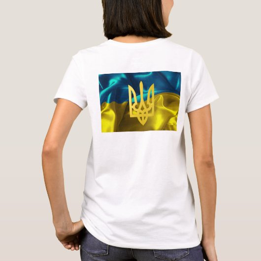 De Oekraïense vlag en het Tryzub Slouchy T Shirt (Achterkant)